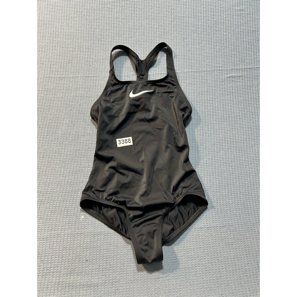 Nike One Piece Swimsuit  acerback Performance Girls Medium Black
